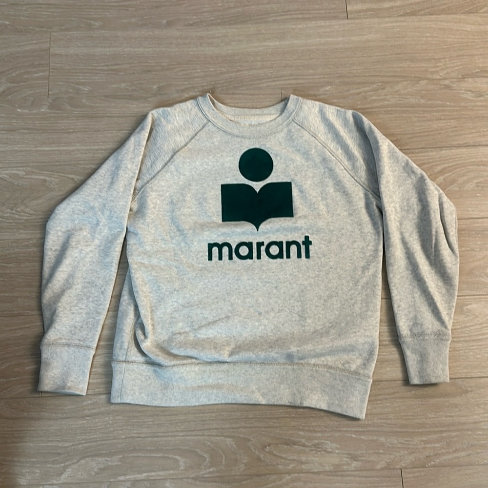 Isabel marant sweatshirt oatmeal/green